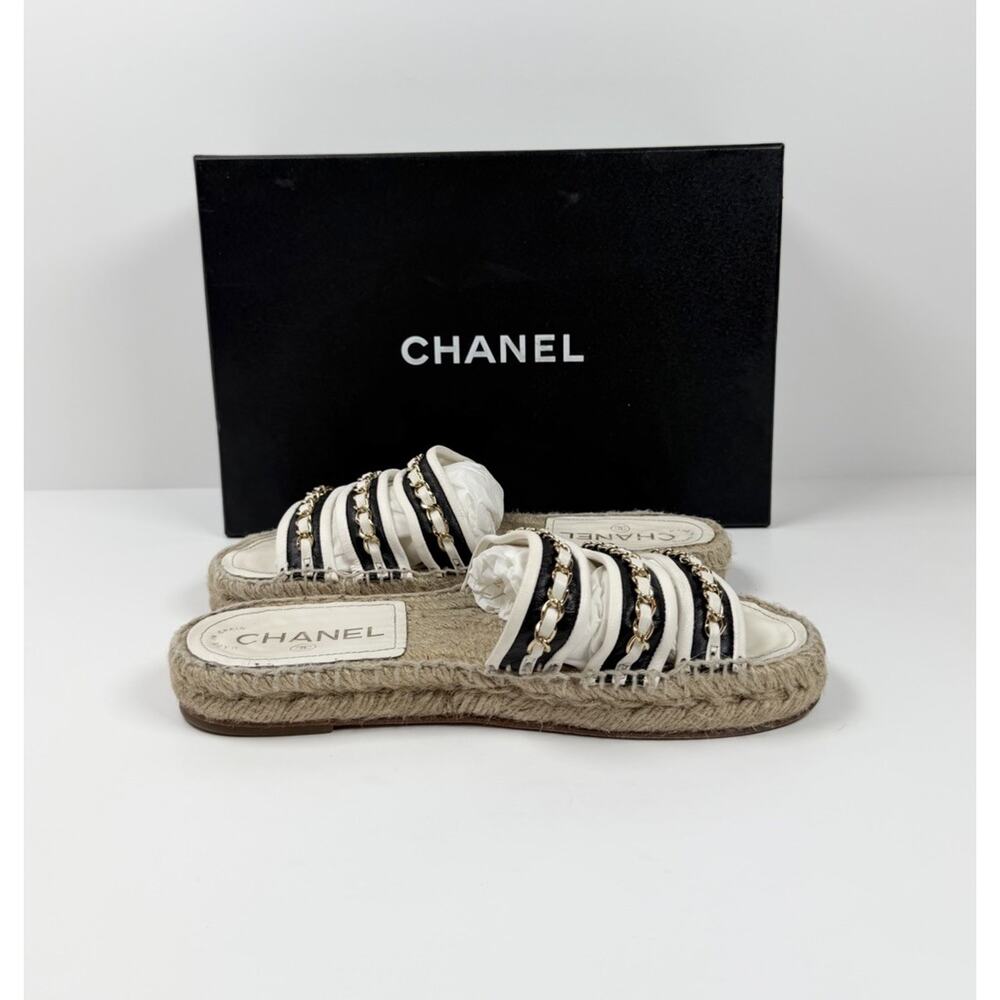 Size 36EU/6W - Chanel Chain Link Leather Espadrilles - Picture 6 of 11